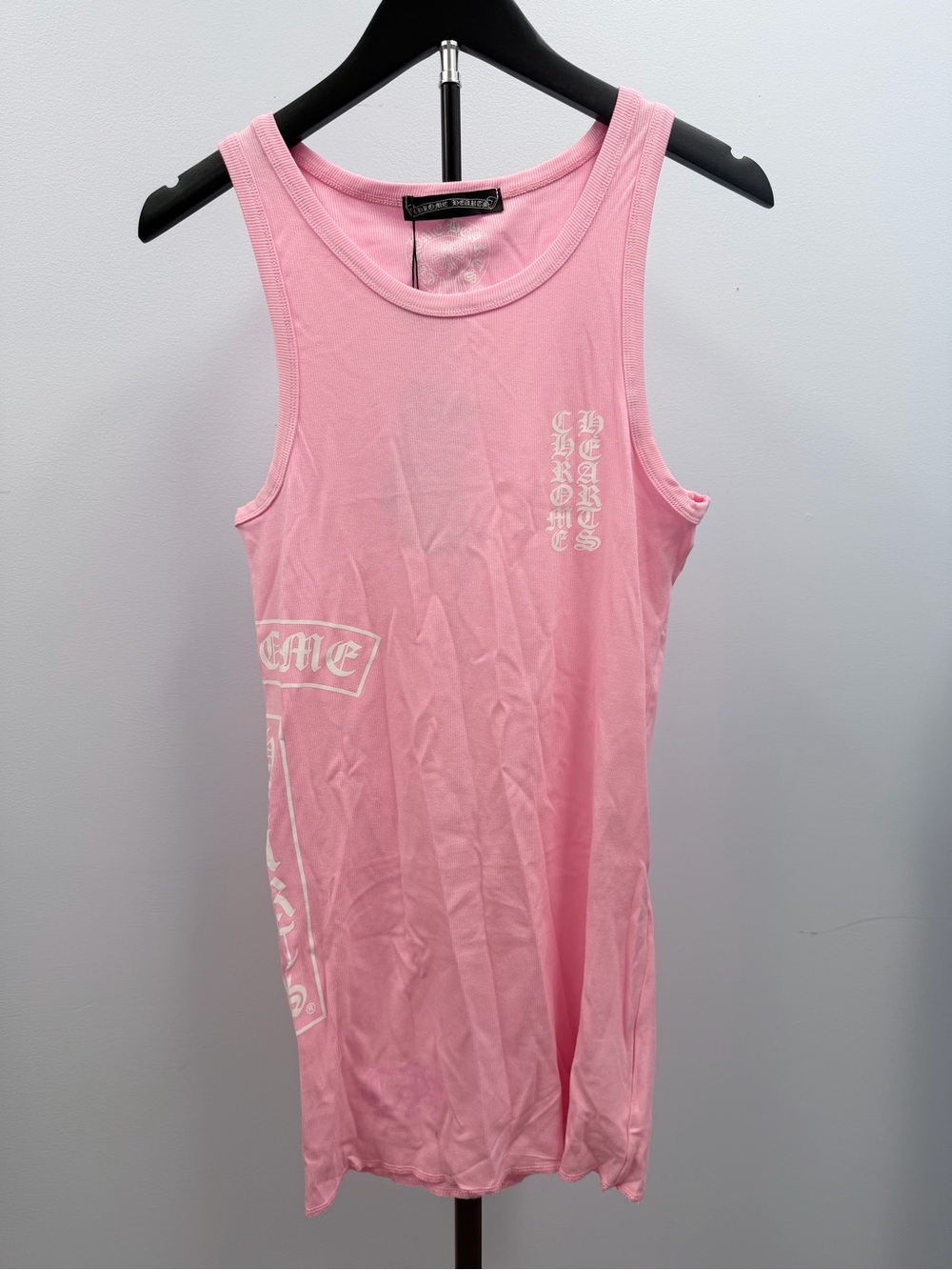 Chrome Hearts Pink Gothic Script Tank